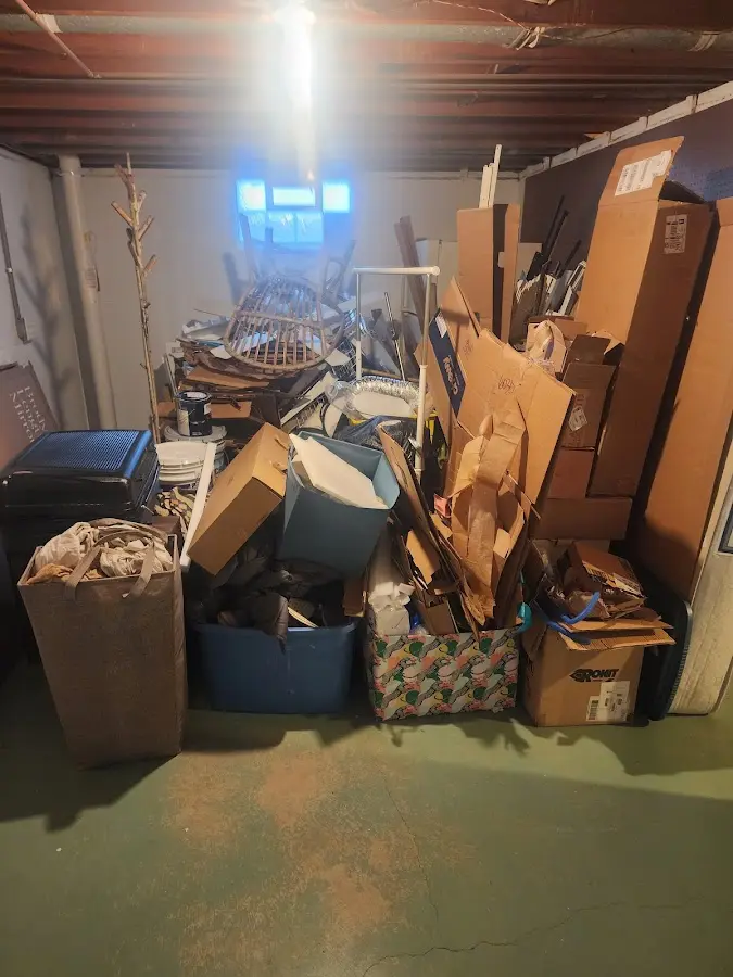 Roll-off dumpster container at job site for 4 Yard Dumpster Rental in Attica